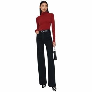 Reformation Bex Super Stretch High-Rise Wide Leg 
Black Size 33